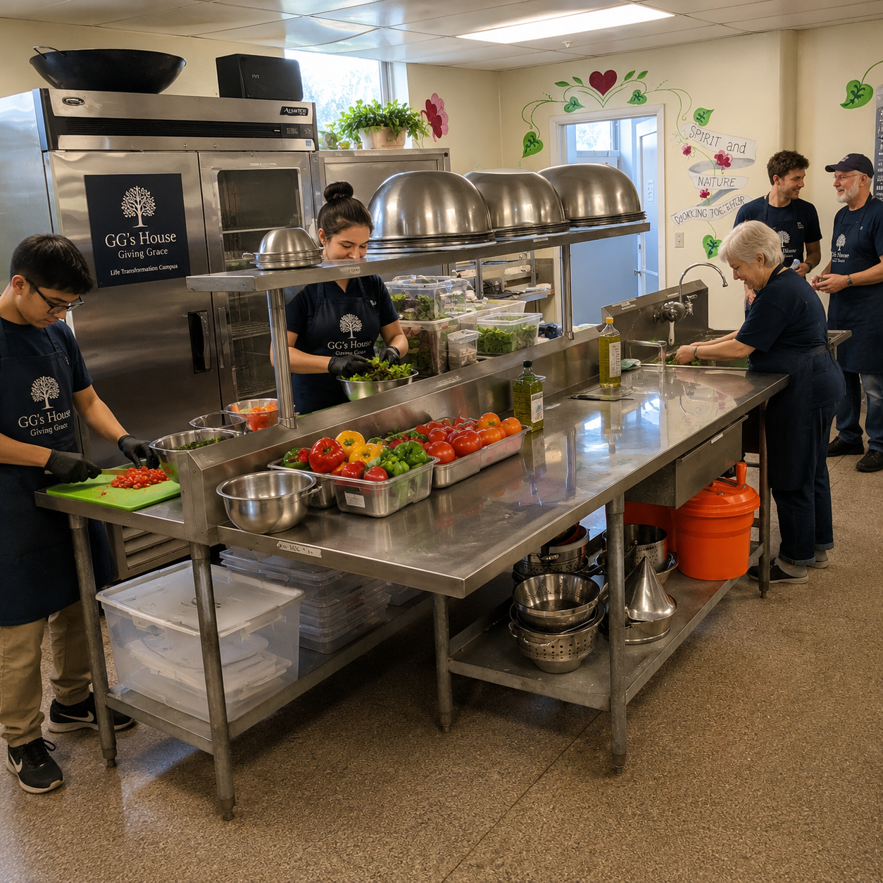 Concept rendering of a renovated commercial kitchen preparation area